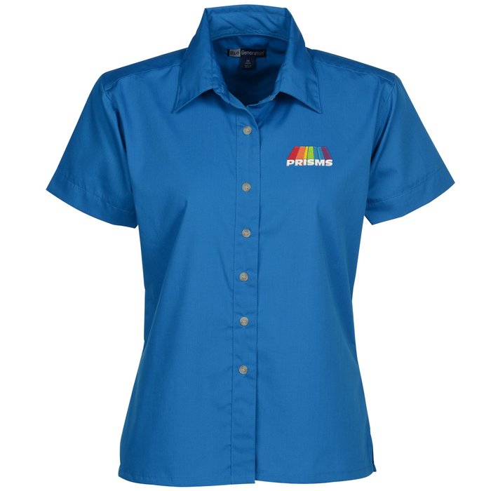 Custom Easy-Care Short Sleeve Poplin Shirt - Ladies'