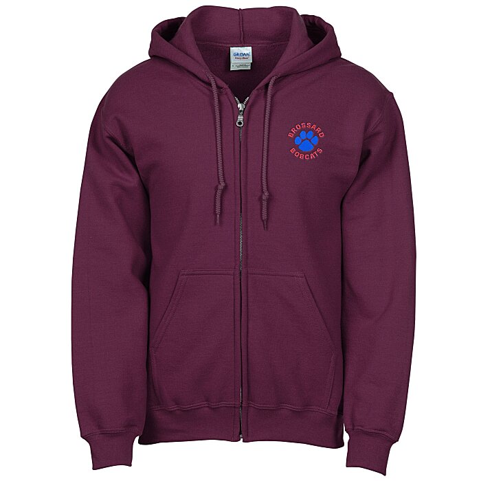 Custom Gildan 50/50 Full-Zip Hooded Sweatshirt - Embroidered
