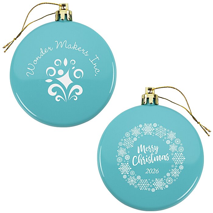 Custom Flat Shatterproof Ornament - Snowflake - Merry Christmas