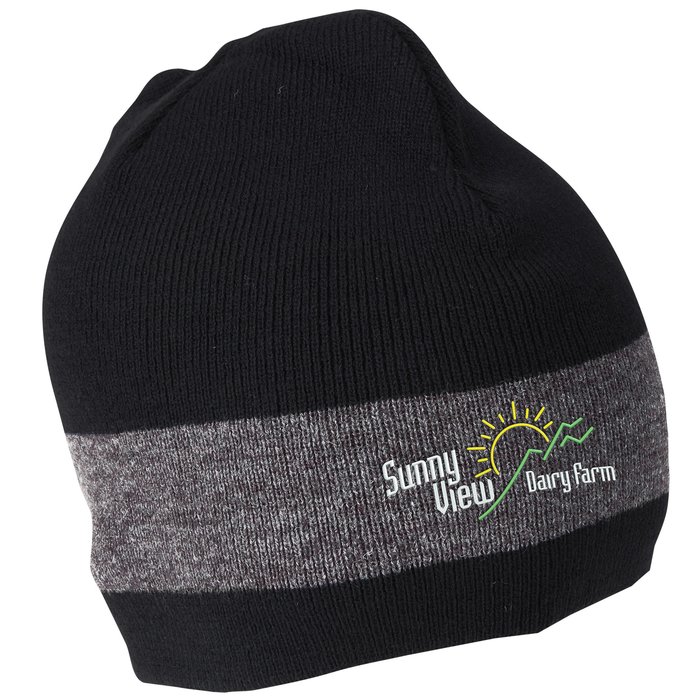 Custom Fine Knit Single Stripe Beanie - 24 hr
