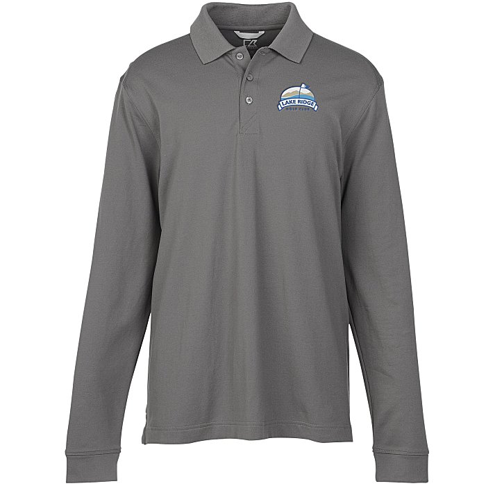 Custom Cutter & Buck Advantage Long Sleeve Polo - Men's