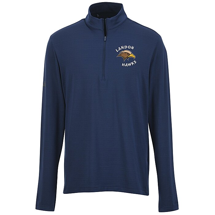 Custom adidas Textured Stripe 1/4-Zip Pullover - Men's