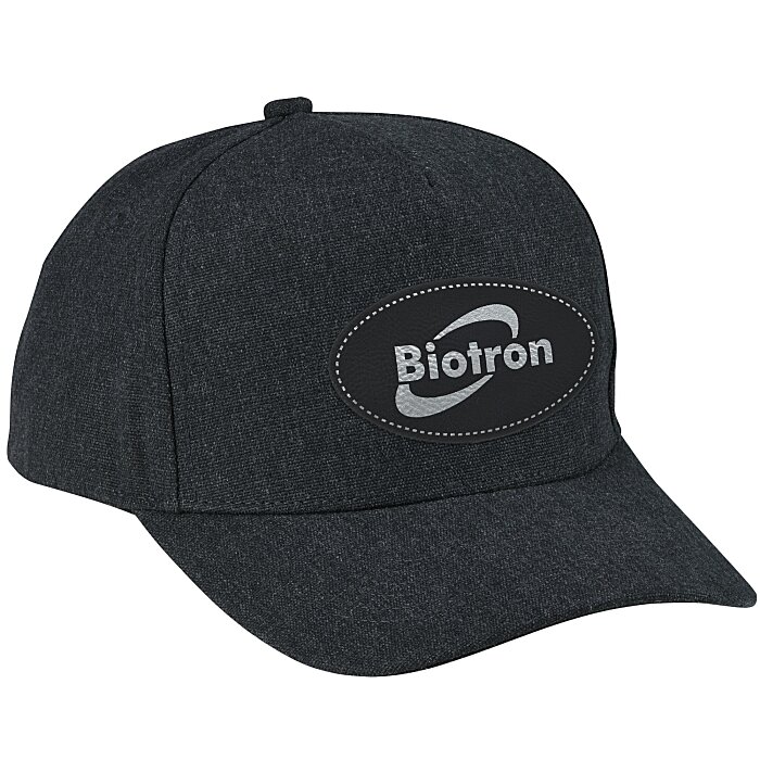 Custom Canvas Five Panel Snapback Cap - Laser Engraved Patch