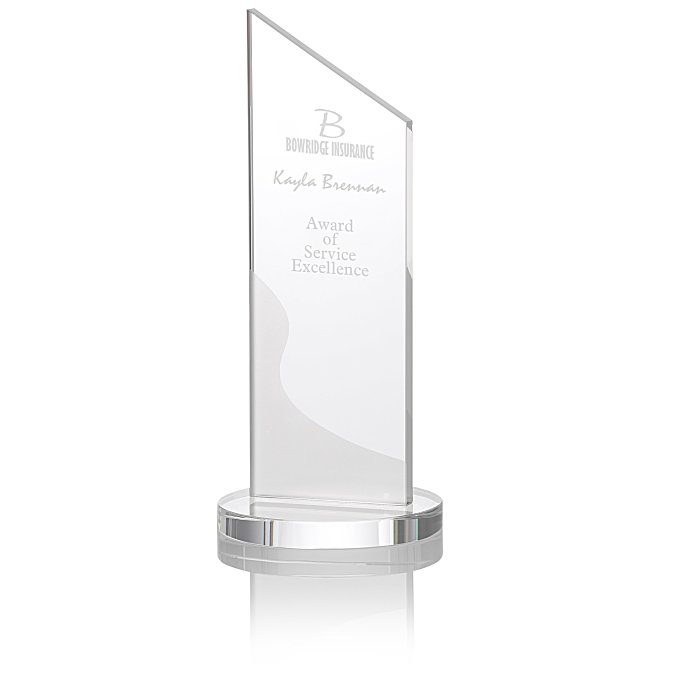 Custom Frost Pillar Crystal Award