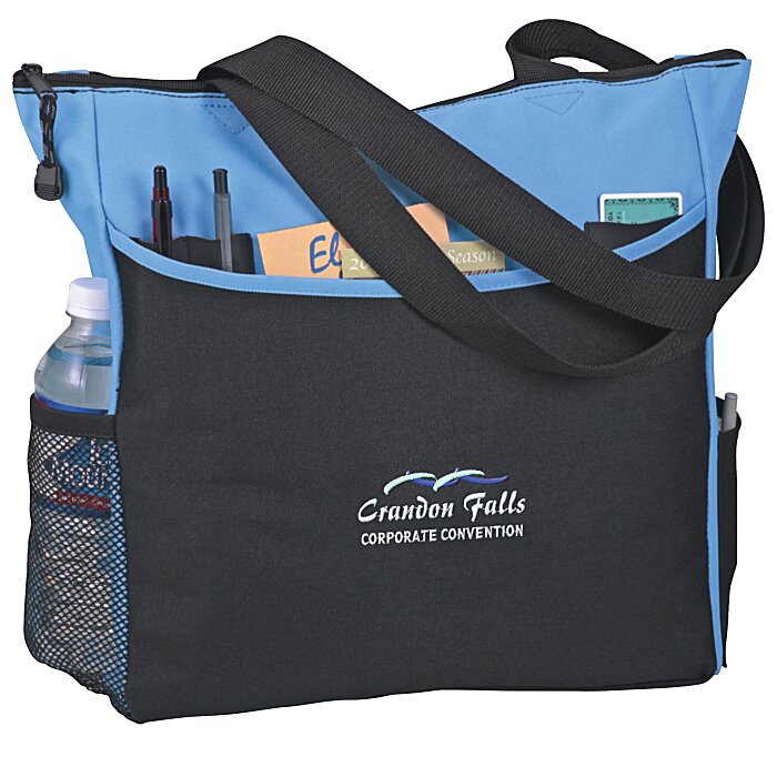 Custom Two-Tone Tote Bag - Embroidered