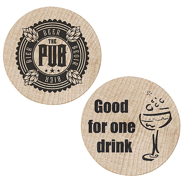 Custom Wooden Nickel - Drink