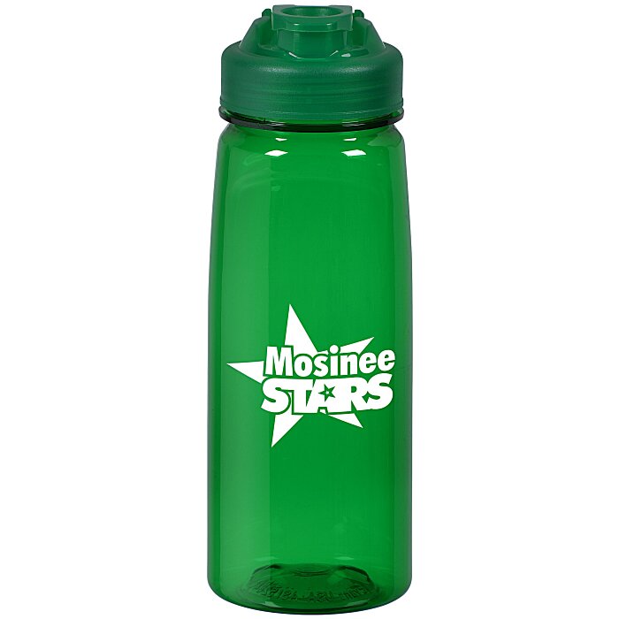 Custom PolySure Grip 'N Sip Water Bottle with Flip Lid - 24 oz