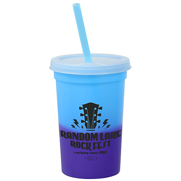 Custom Mood Stadium Cup with Straw - 22 oz