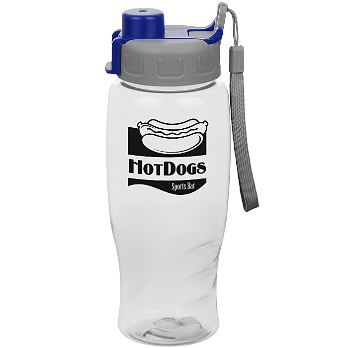Custom Clear Impact Comfort Grip Bottle with Quick Snap Lid - 27 oz