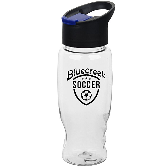 Custom Clear Impact Comfort Grip Bottle with Pop Sip Lid - 27 oz