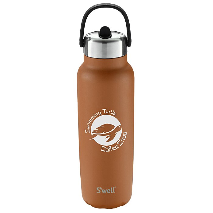 Custom S'well Explorer Vacuum Bottle with Flip Straw Lid - 40 oz
