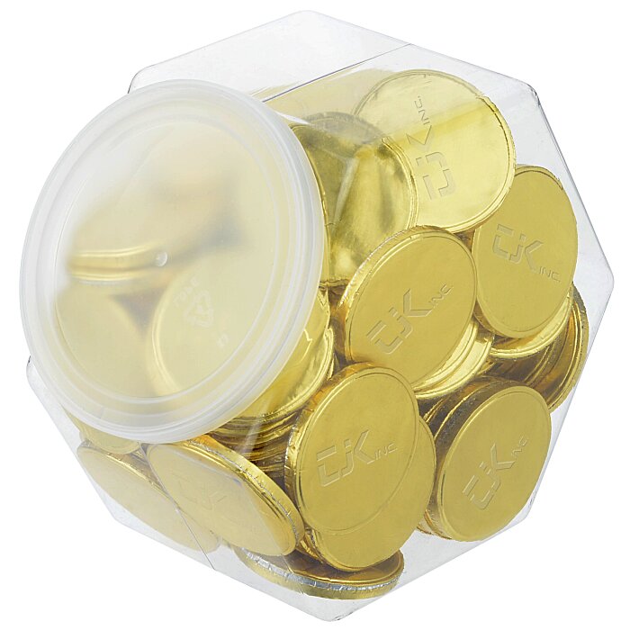 Custom Tub of Chocolate Coins - 85-Pieces