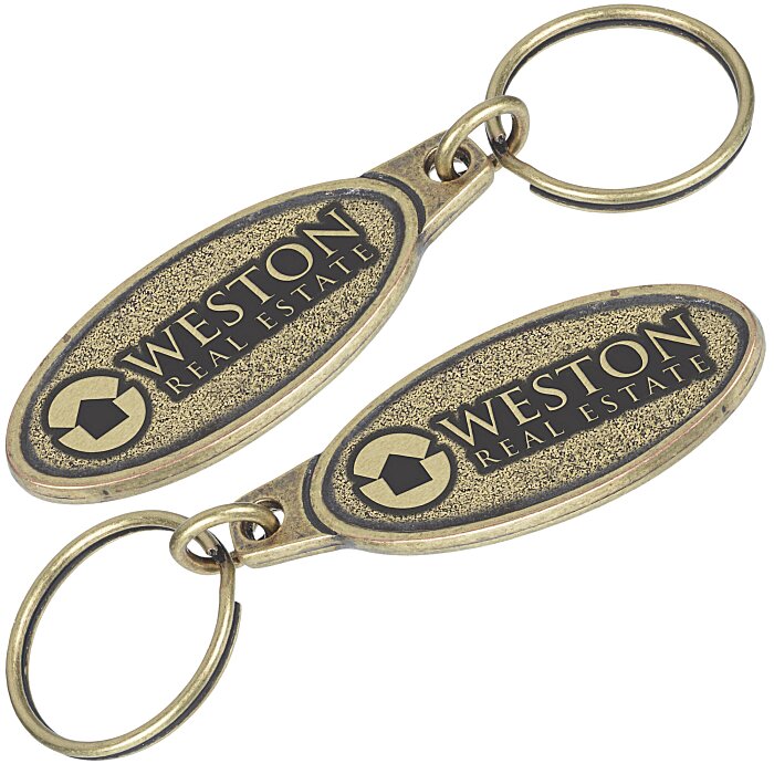 Custom Econo Metal Keychain - Oval