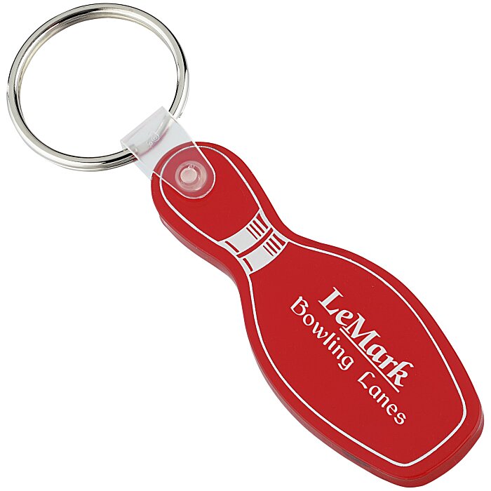 Custom Bowling Pin Soft Keychain - Translucent