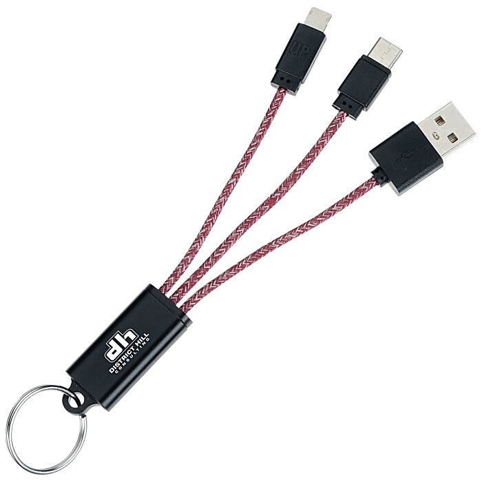 Custom Ridge Line Charging Cable Keychain
