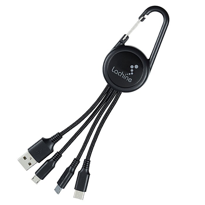 Custom Cruise Carabiner Charging Cable - Light-Up Logo