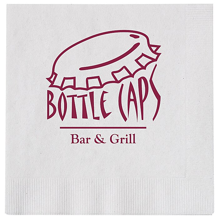 Custom Beverage Napkin - 1-ply - White