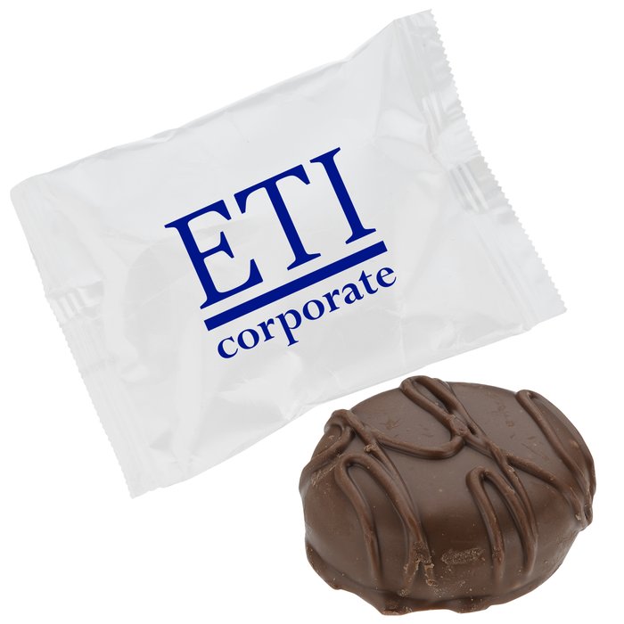 Custom Chocolate Covered Sandwich Cookie - White Wrapper
