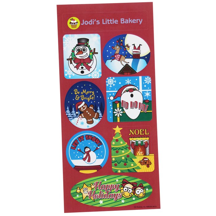 Custom Super Kid Sticker Sheet - Holiday