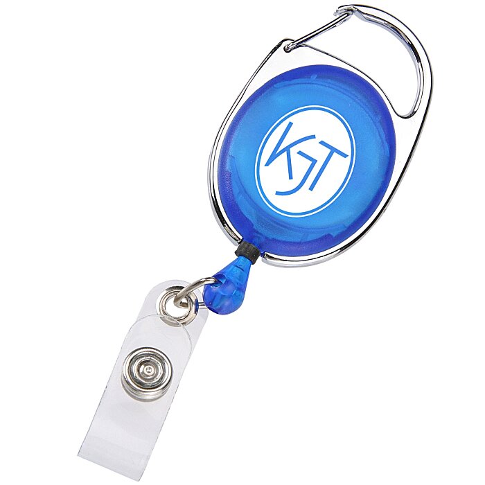 Custom Clip-On Retractable Badge Holder with Slide Clip - Translucent