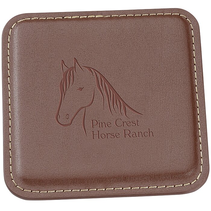 Custom Vintage Square Bonded Leather Coaster