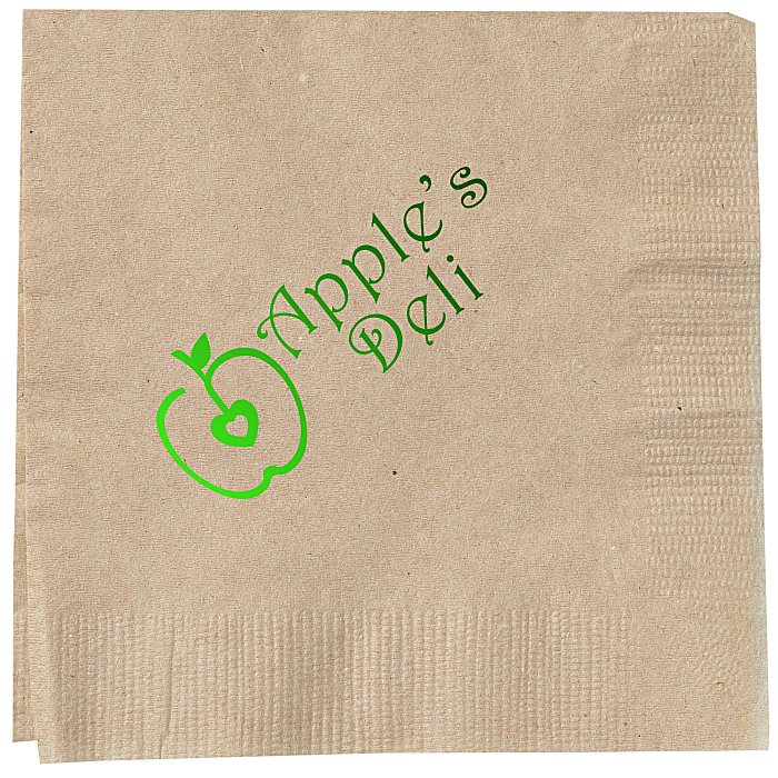 Custom Kraft Beverage Napkin - 1-ply - Foil