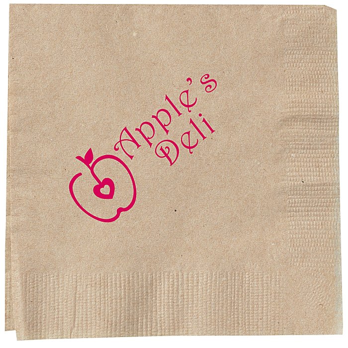 Custom Kraft Beverage Napkin - 1-ply
