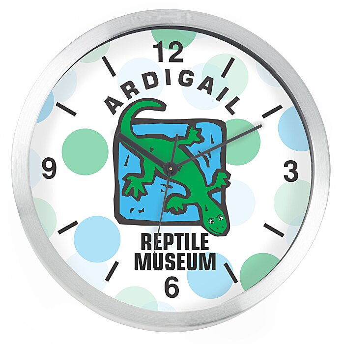 Custom Brushed Metal Full Colour Wall Clock - 10
