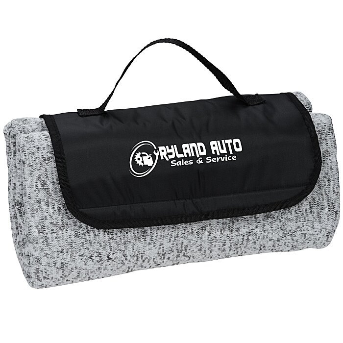 Custom Heathered Knit Fold Up Blanket