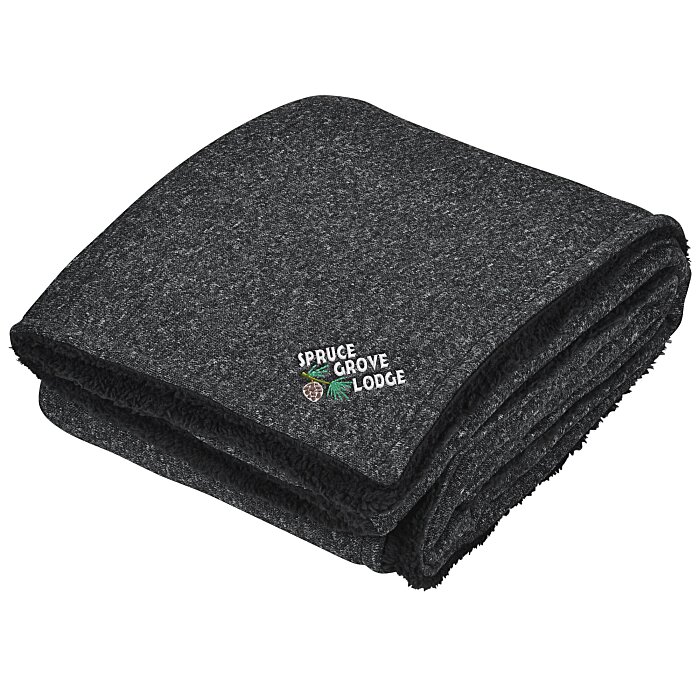Custom Sherpa Backed Heathered Blanket