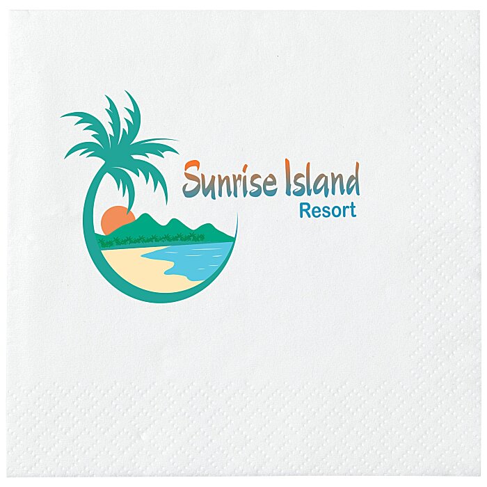 Custom Beverage Napkin - 3-ply - White - Full Colour