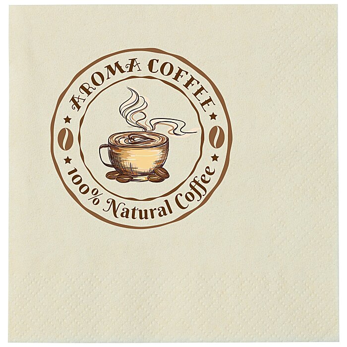 Custom Beverage Napkin - 3-ply - Ivory - Full Colour