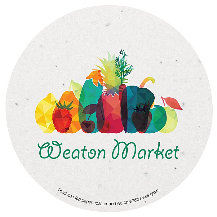 Custom Seed Paper Coaster - Circle