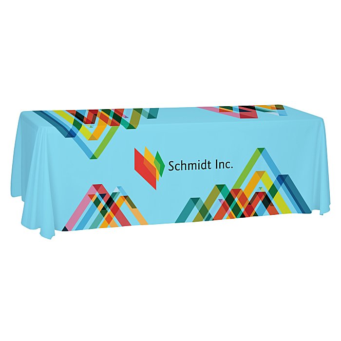 Custom Serged Open-Back Polyester Table Throw - 8 feet - Full Colour