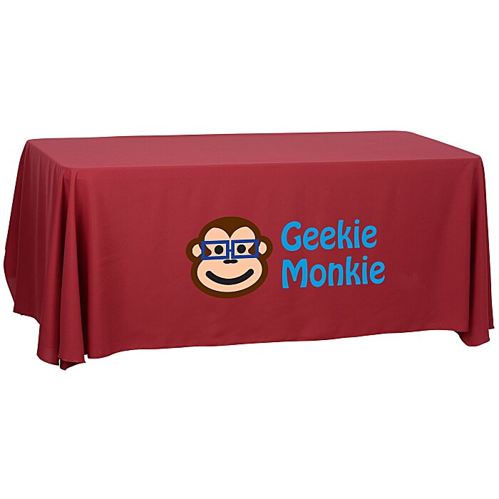 Custom Serged Open-Back Polyester Table Throw - 6 feet
