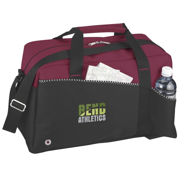 Custom Two-Tone Duffel Bag - Embroidered
