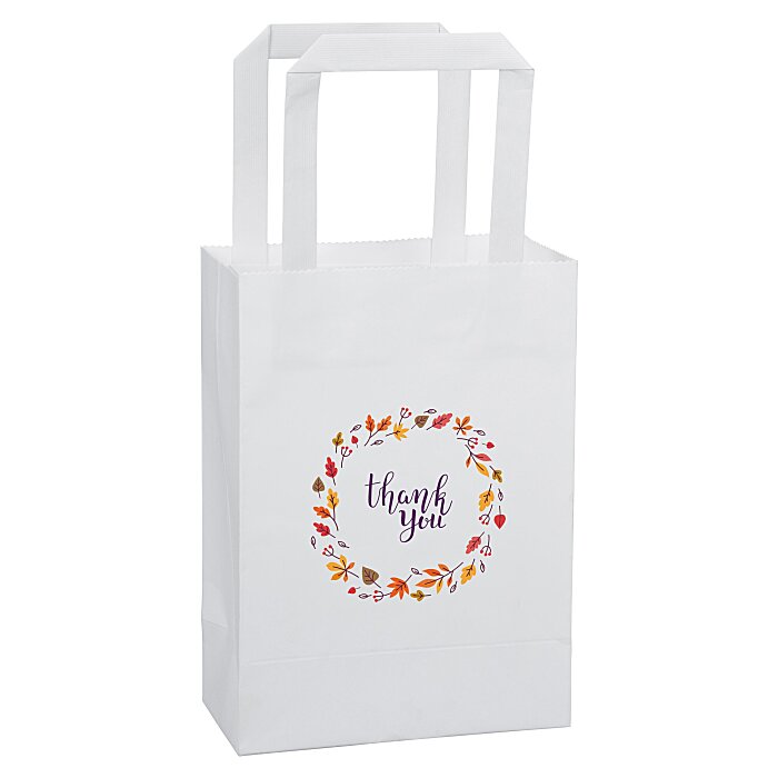 Custom Flat Handle Full Colour Paper Bag - 8-1/4