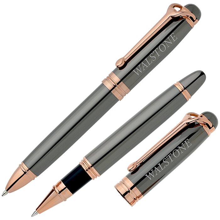 Custom Jordan Twist Metal Pen and Rollerball Pen Set