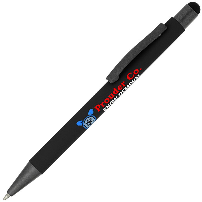 Custom Charleston Soft Touch Stylus Metal Pen - Full Colour