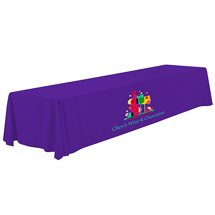 Custom Serged Open-Back Polyester Table Throw - 16 feet