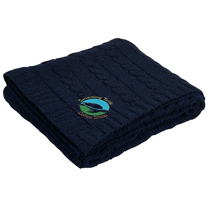 Custom Cable Knit Chenille Blanket