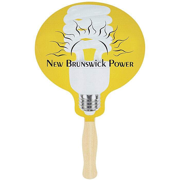 Custom Hand Fan - Lightbulb - Full Colour