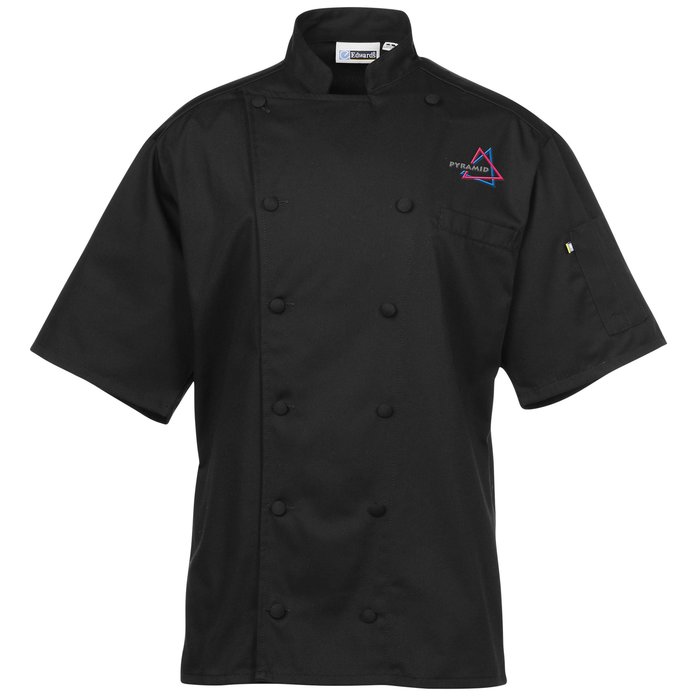 Custom Twelve Cloth Button Short Sleeve Chef Coat with Mesh Back