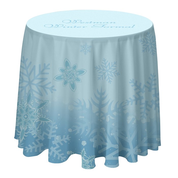 Custom Serged Round Table Throw - 3 feet - Full Colour