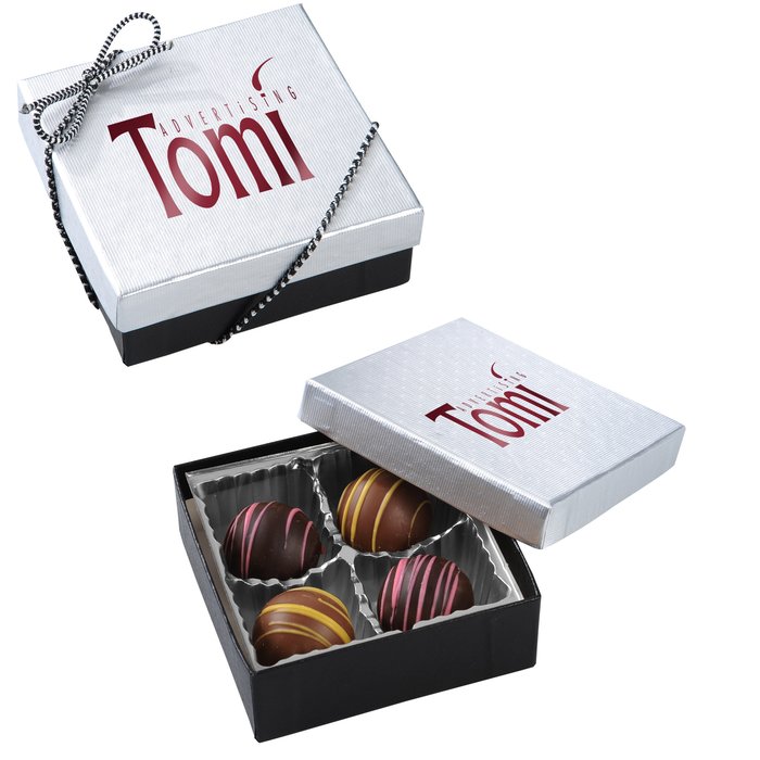 Custom Truffles - 4-Pieces - Silver Box