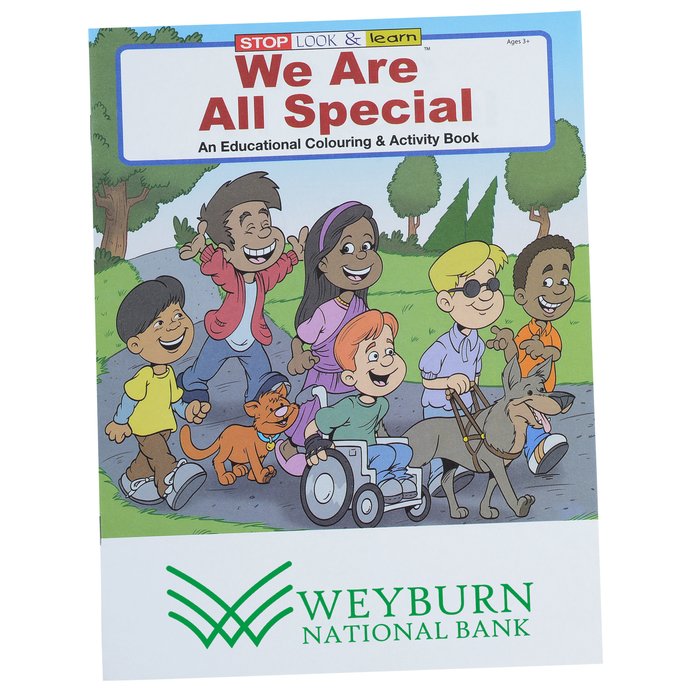 Custom We Are All Special Colouring Book
